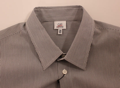 Chemise décontractée en coton rayé gris GF Ferre