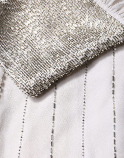 Christian Pellizzari Off White Versierde Lange Maxi Jurk