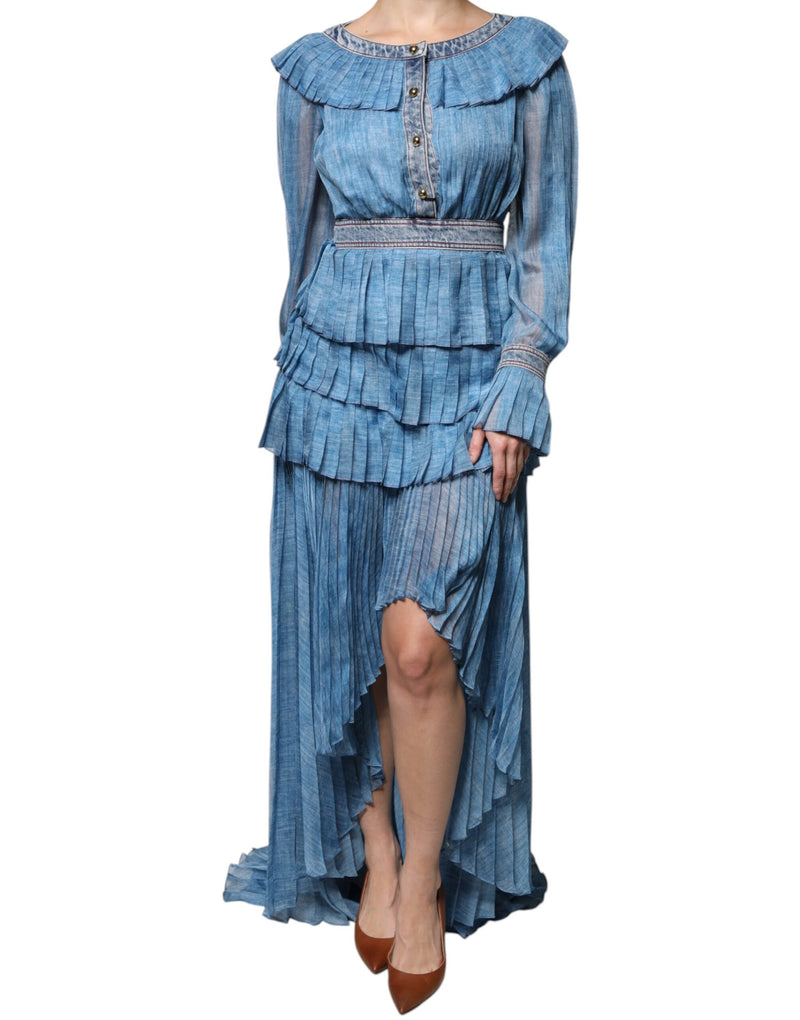 Philosophy di Lorenzo Serafini Robe Longue Superposée Bleue