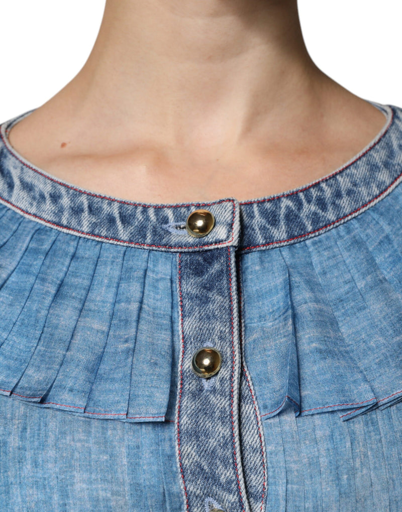 Philosophy di Lorenzo Serafini Robe Longue Superposée Bleue