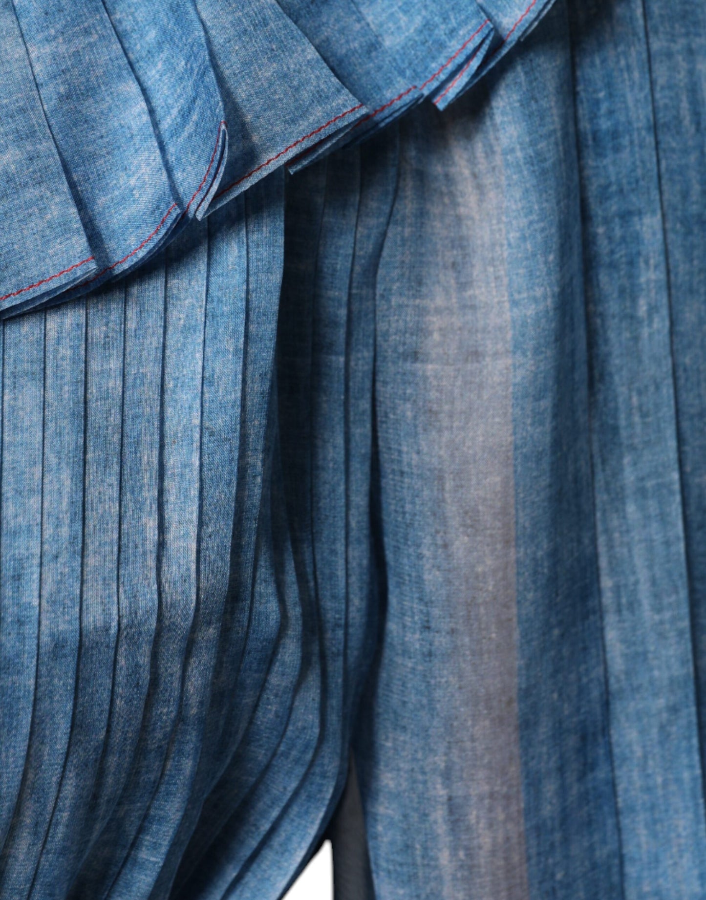 Philosophy Blauwe, gelaagde jurk met lange mouwen