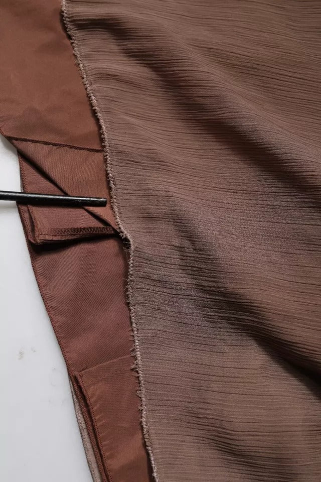 Robe longue maxi A-line sans manches à décolleté en V profond, marron, de Peserico