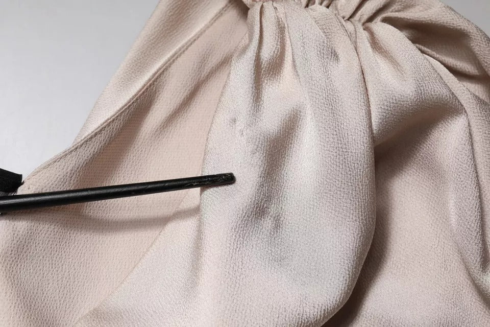 Robe asymétrique drapée à une épaule beige de Christian Pellizzari