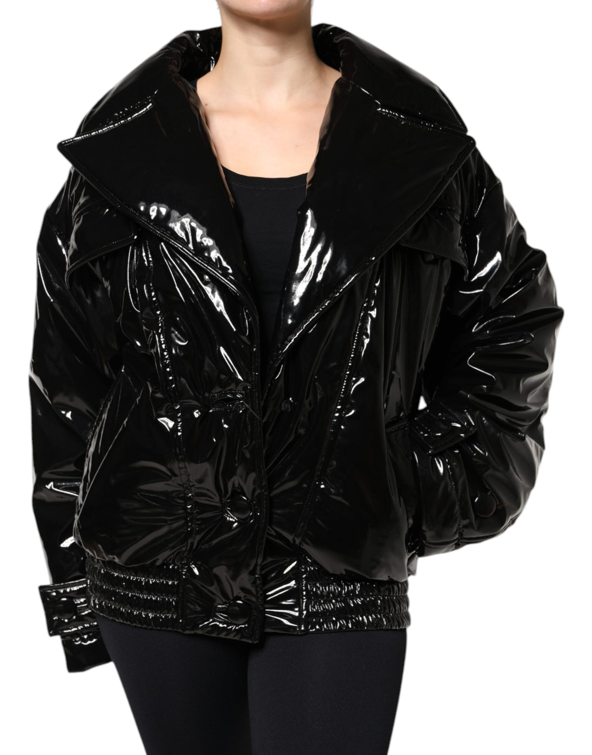 Dolce & Gabbana Blouson Jacket en Polyester Noir
