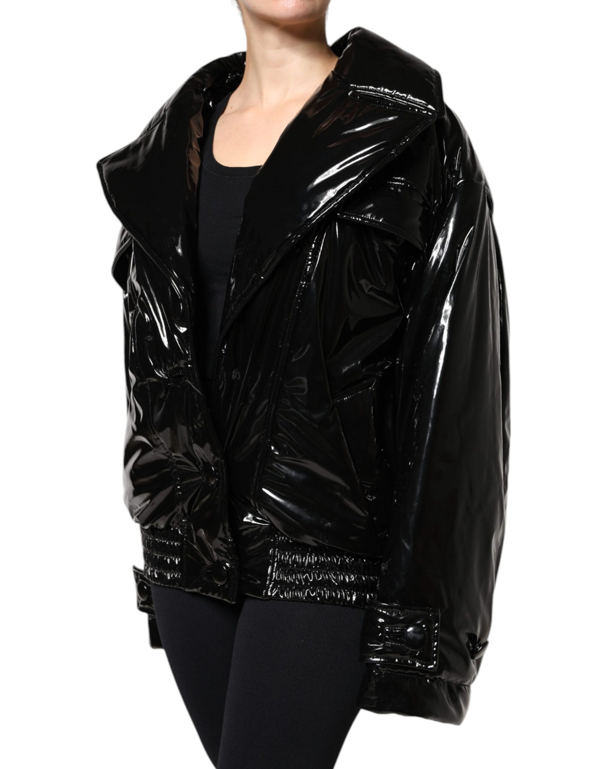 Dolce & Gabbana Blouson Jacket en Polyester Noir