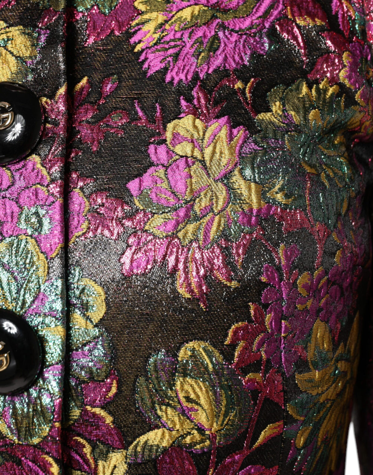 Dolce & Gabbana Veste Cropped Jacquard Floral Multicolore