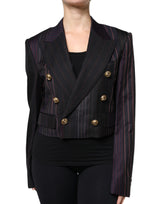 Dolce & Gabbana Multicolor Stripes Wool Cropped Blazer Jacket