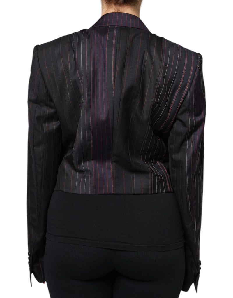 Dolce & Gabbana Multicolor Stripes Wool Cropped Blazer Jacket