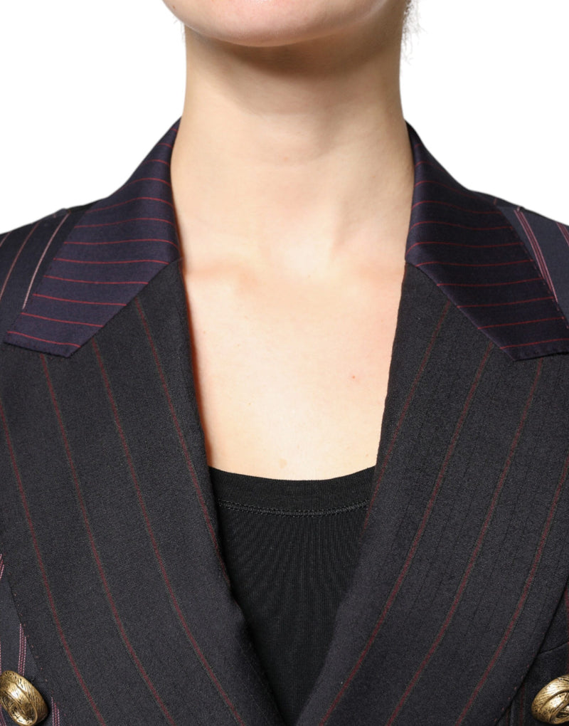 Dolce & Gabbana Multicolor Stripes Wool Cropped Blazer Jacket