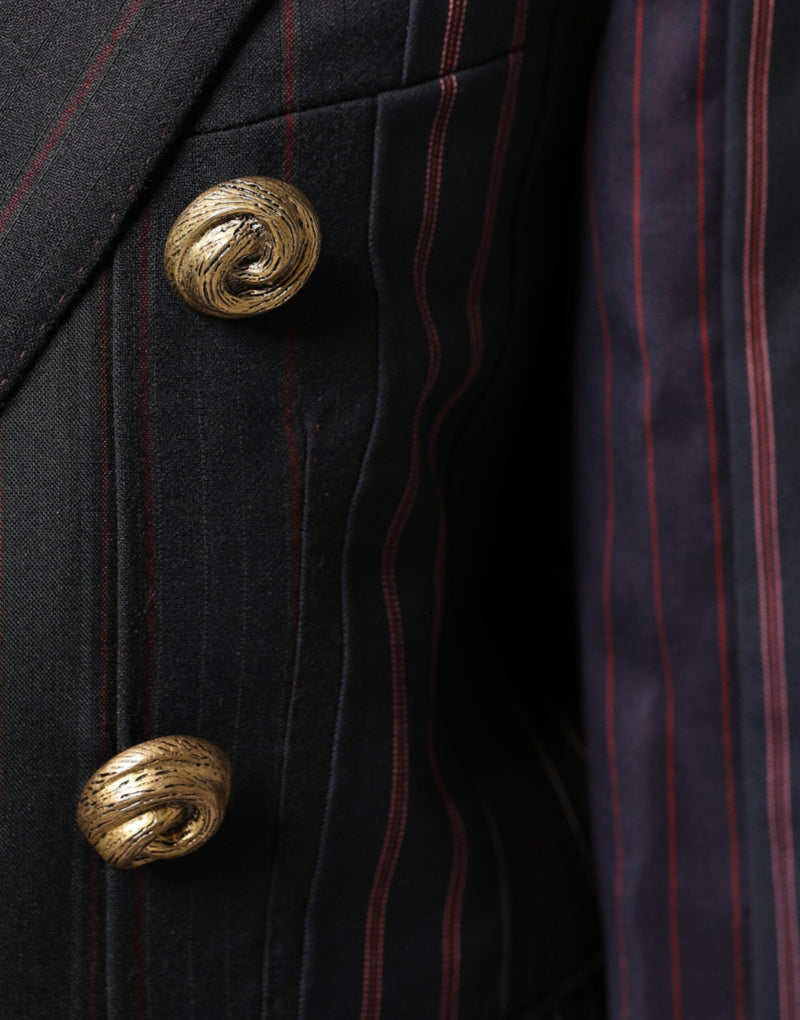 Dolce & Gabbana Multicolor Stripes Wool Cropped Blazer Jacket