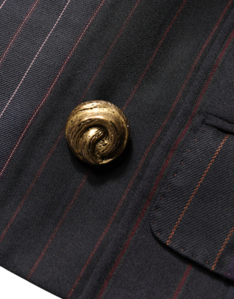Dolce & Gabbana Multicolor Stripes Wool Cropped Blazer Jacket
