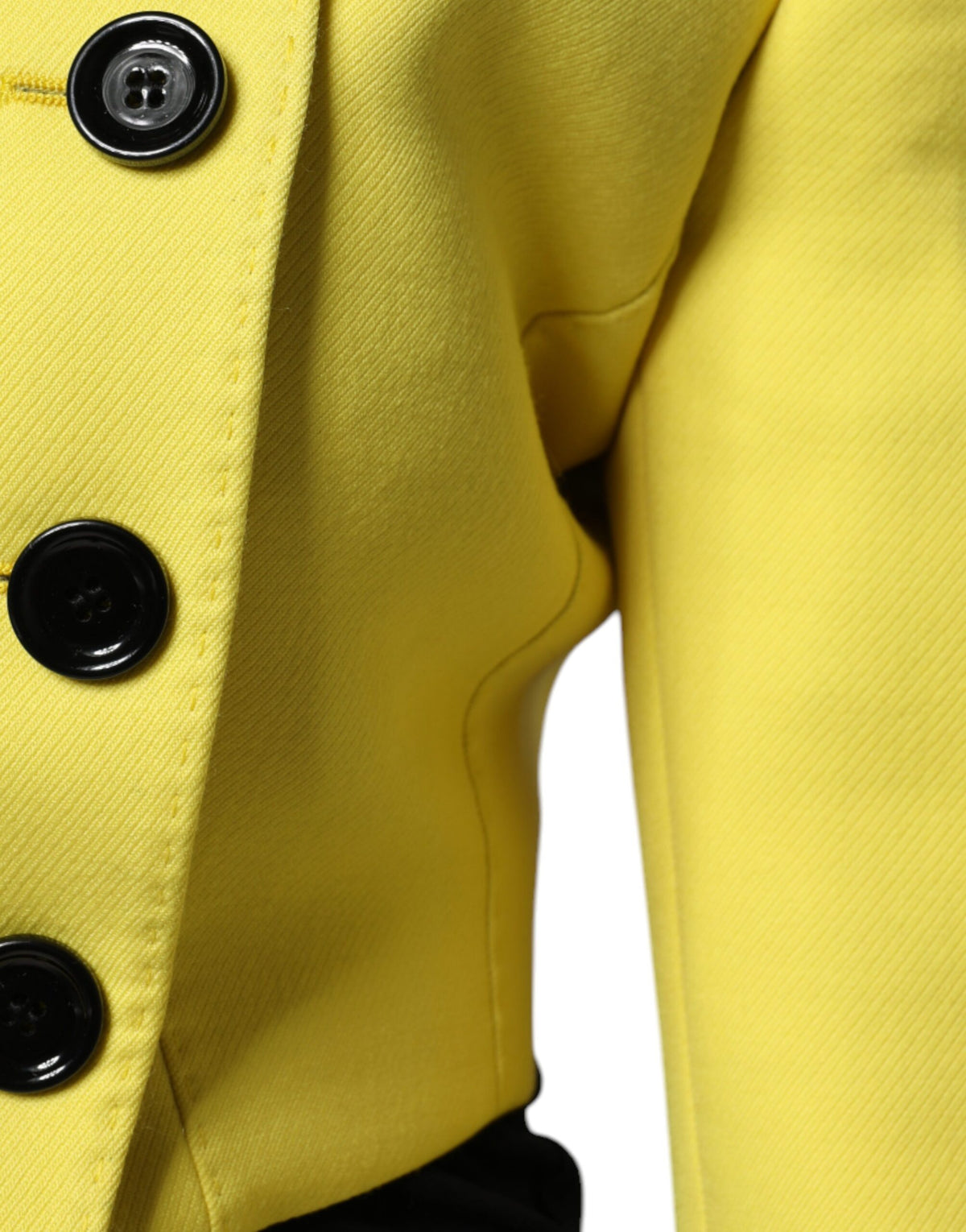 Dolce & Gabbana Veste Cropped en Laine Jaune Citron