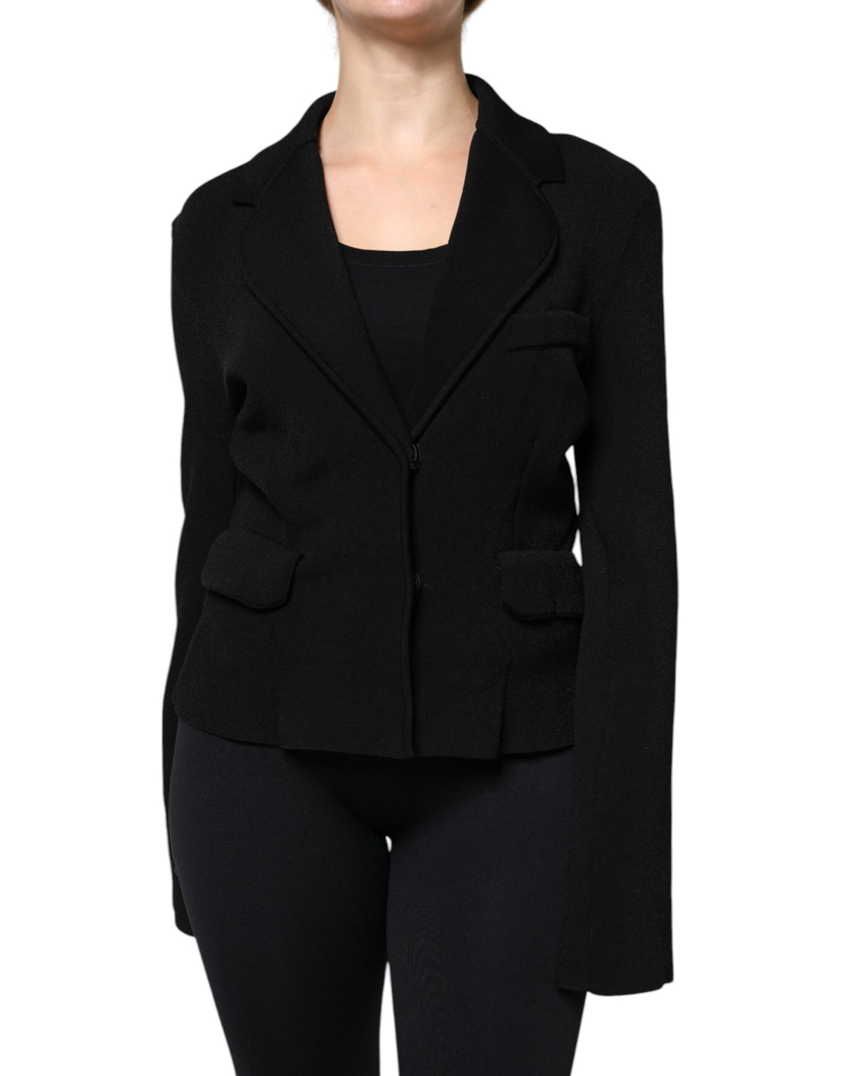 Dolce & Gabbana Blazer Viscose Noir à Boutonnage Simple