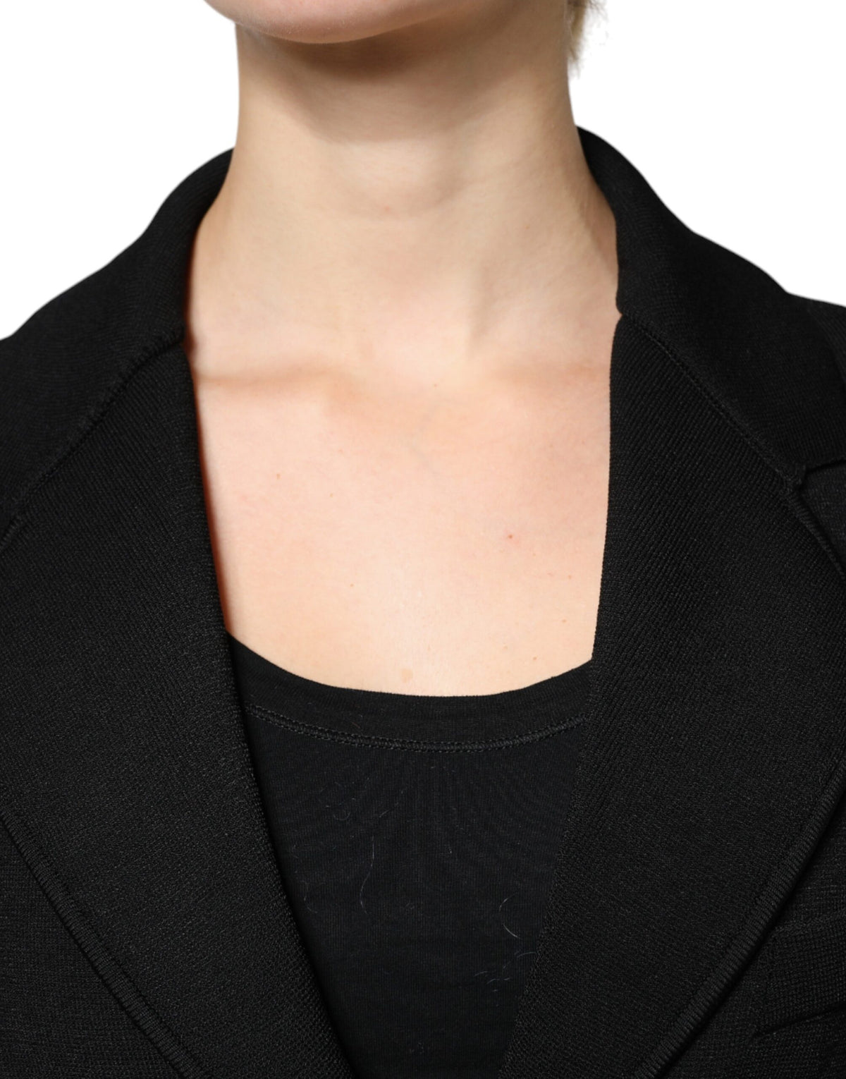Dolce & Gabbana Blazer Viscose Noir à Boutonnage Simple