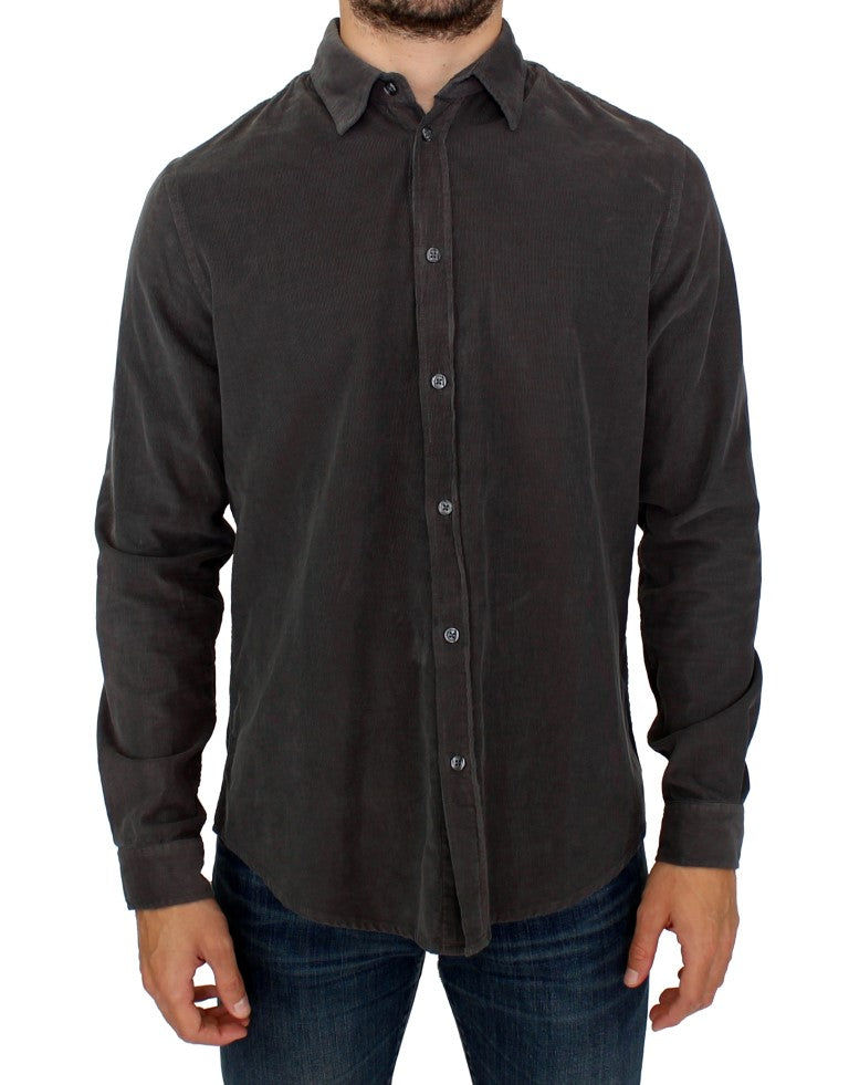 Chemise décontractée en coton à boutons verts de GF Ferre