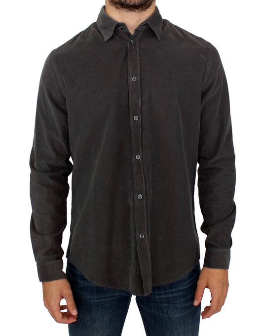 Chemise décontractée en coton à boutons verts de GF Ferre