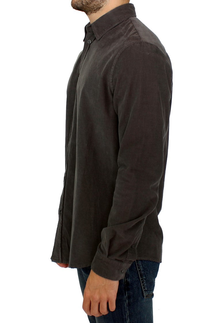 Chemise décontractée en coton à boutons verts de GF Ferre