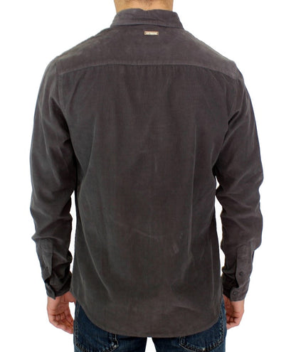 Chemise décontractée en coton à boutons verts de GF Ferre