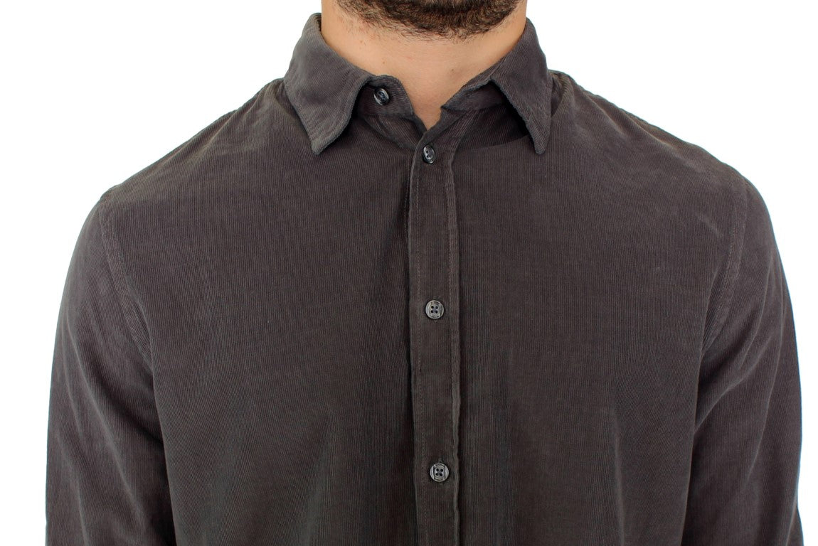 Chemise décontractée en coton à boutons verts de GF Ferre