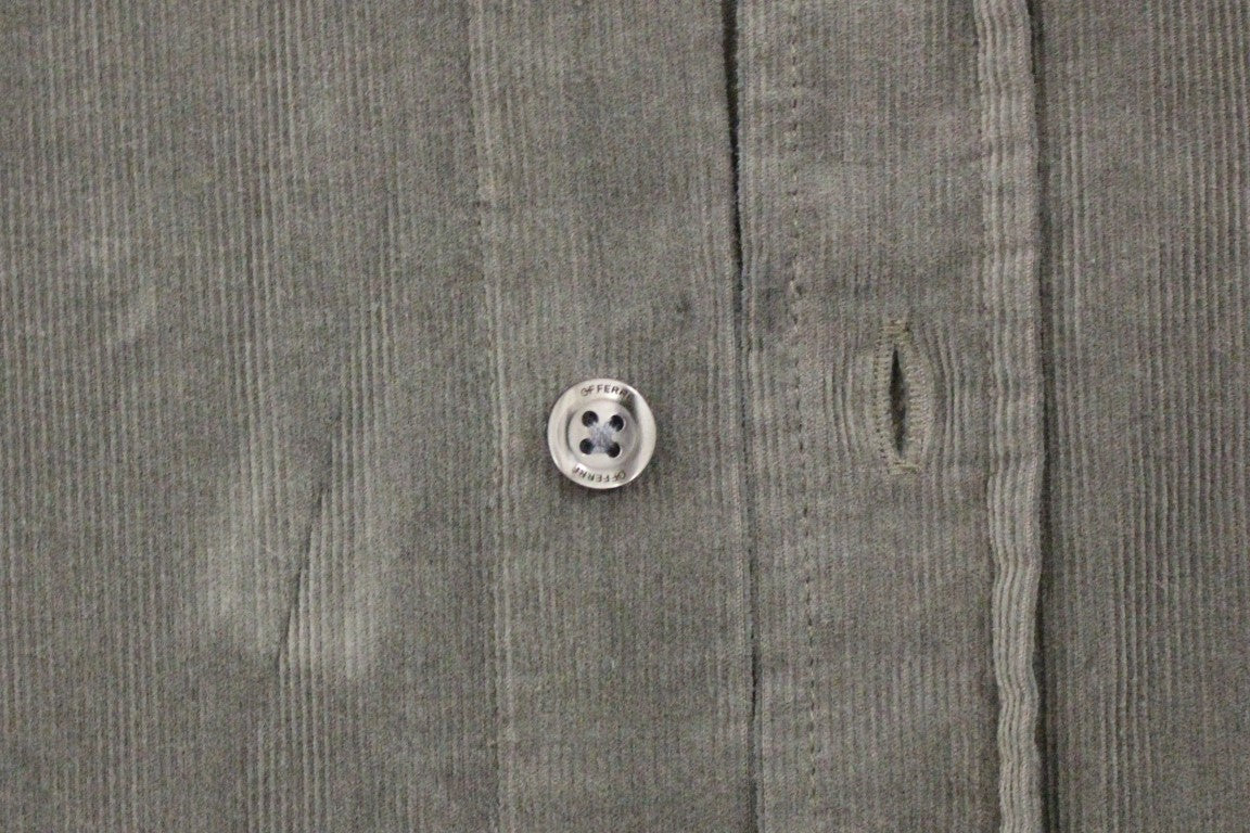 Chemise décontractée en coton à boutons verts de GF Ferre