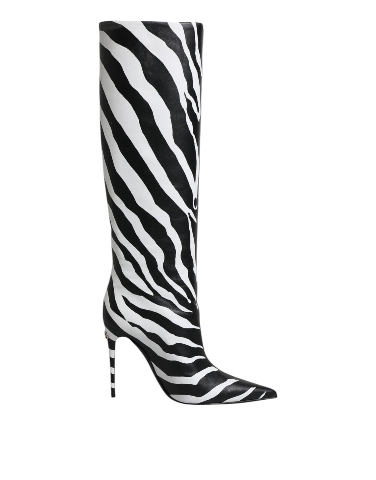 Dolce & Gabbana Black White Zebra Heels High Boots