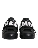 Dolce & Gabbana Black D&G AMORE Low Top Sneakers