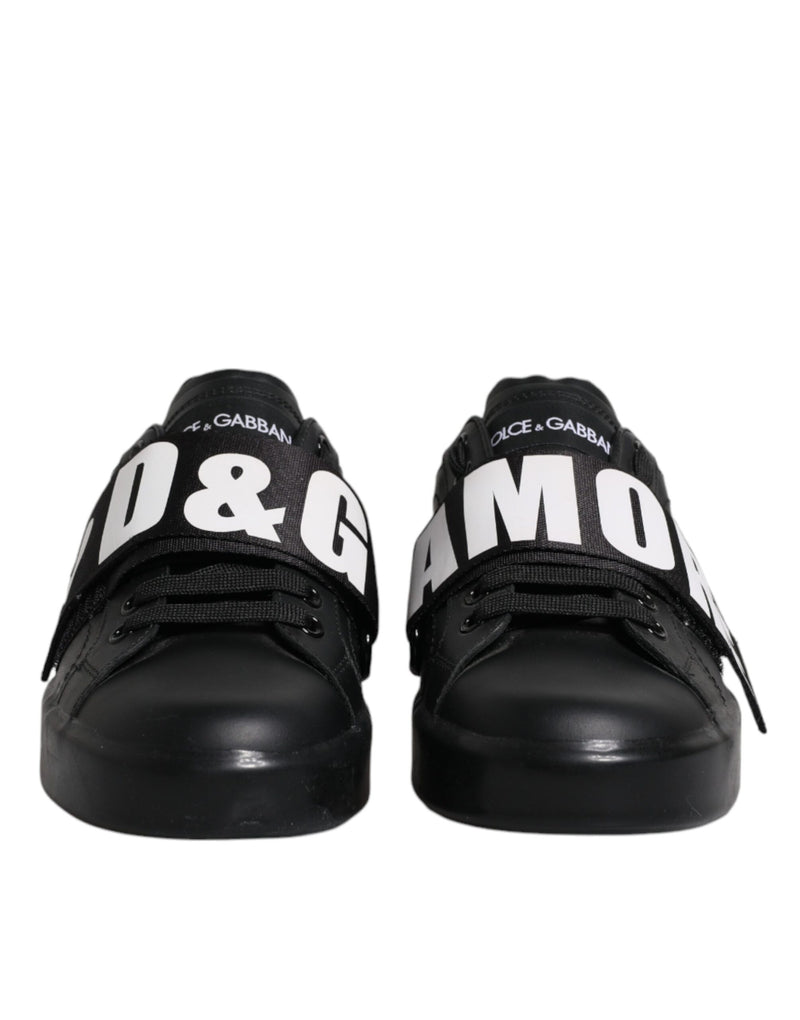 Dolce & Gabbana Black D&G AMORE Low Top Sneakers