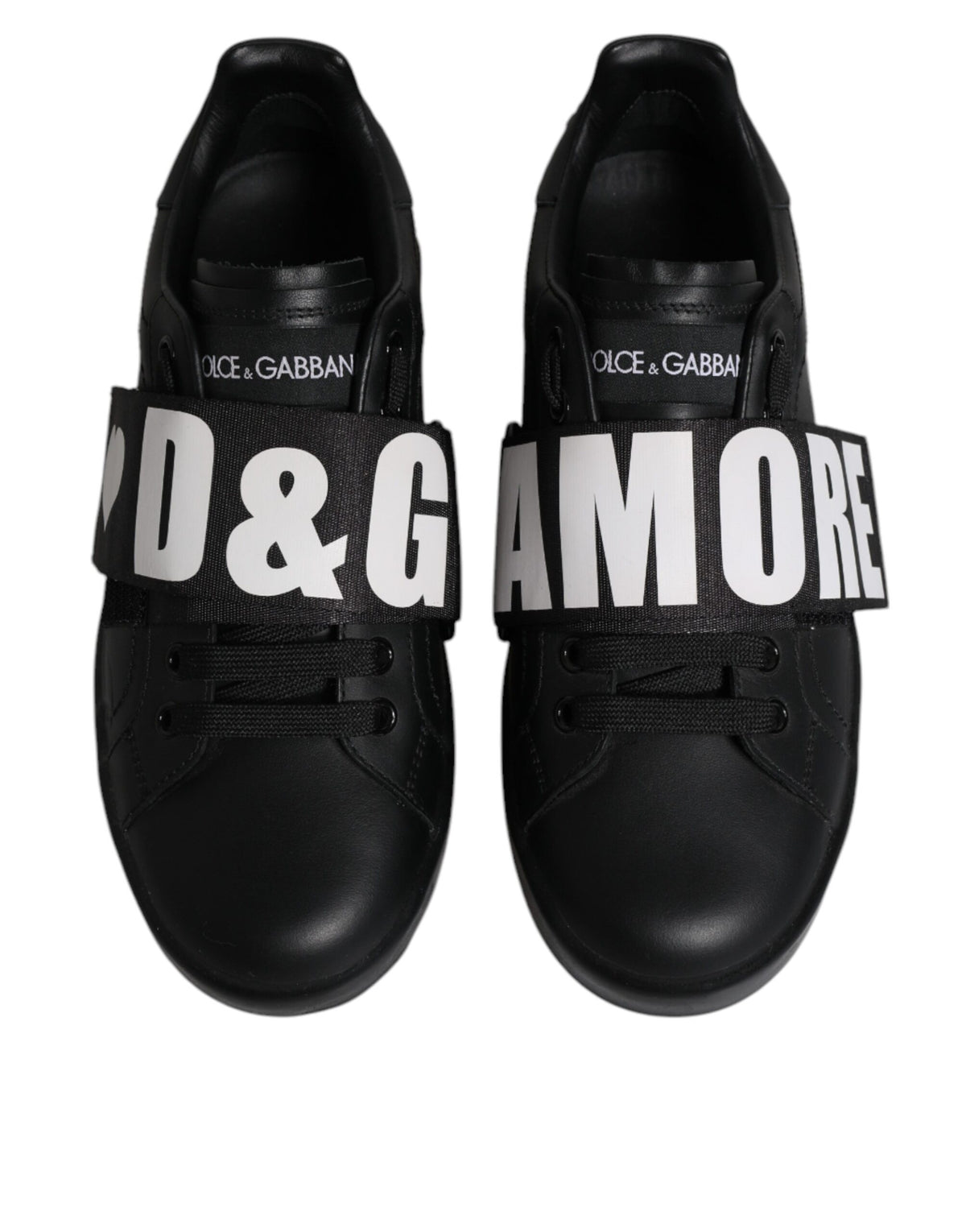 Dolce & Gabbana Black D&G AMORE Low Top Sneakers