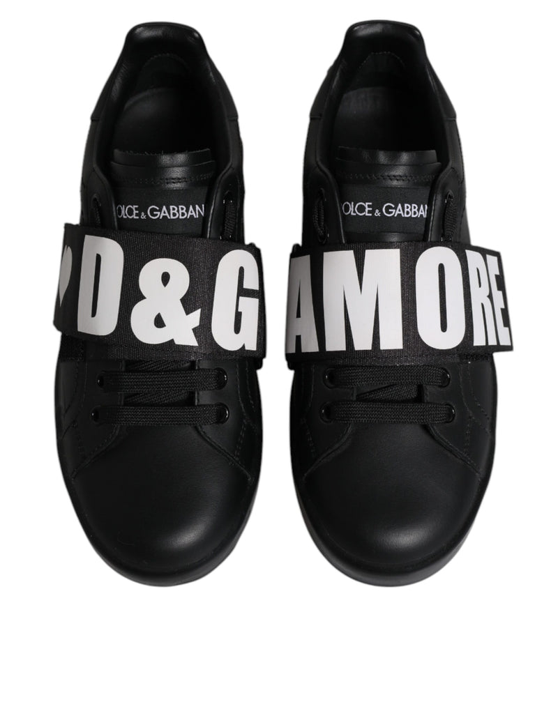 Dolce & Gabbana Black D&G AMORE Low Top Sneakers