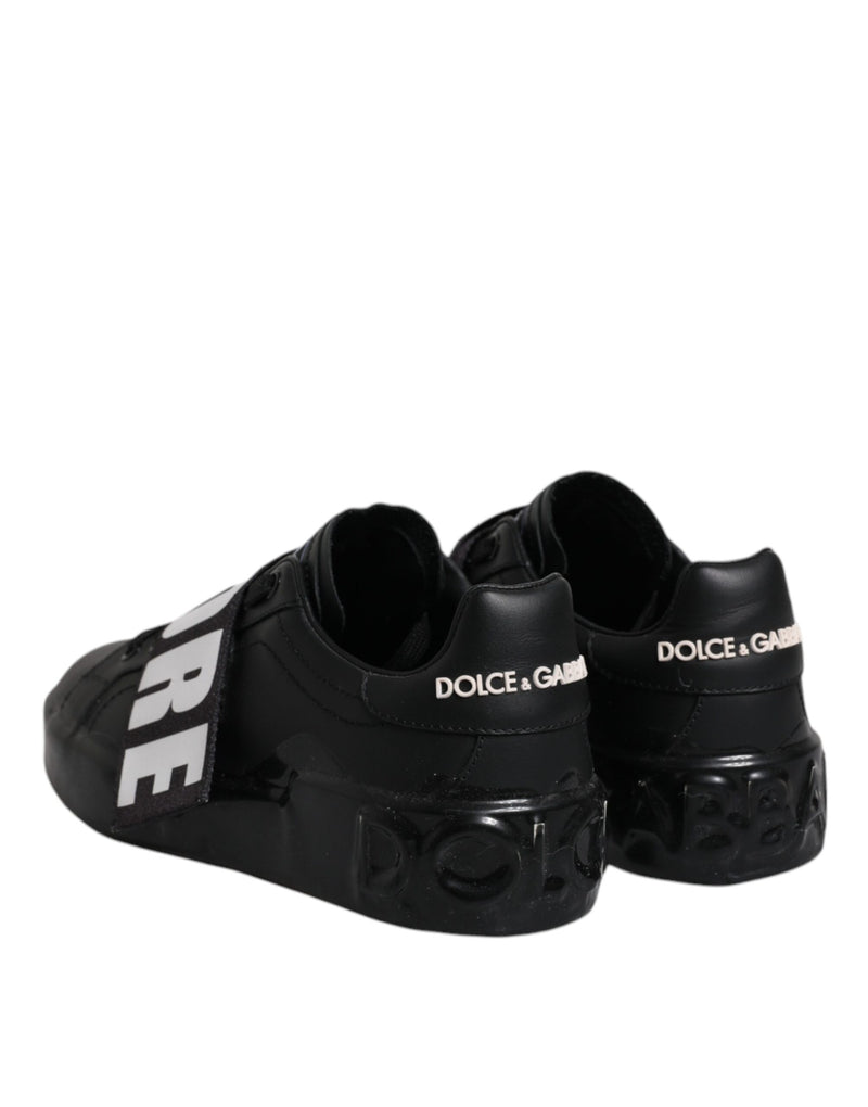 Dolce & Gabbana Black D&G AMORE Low Top Sneakers