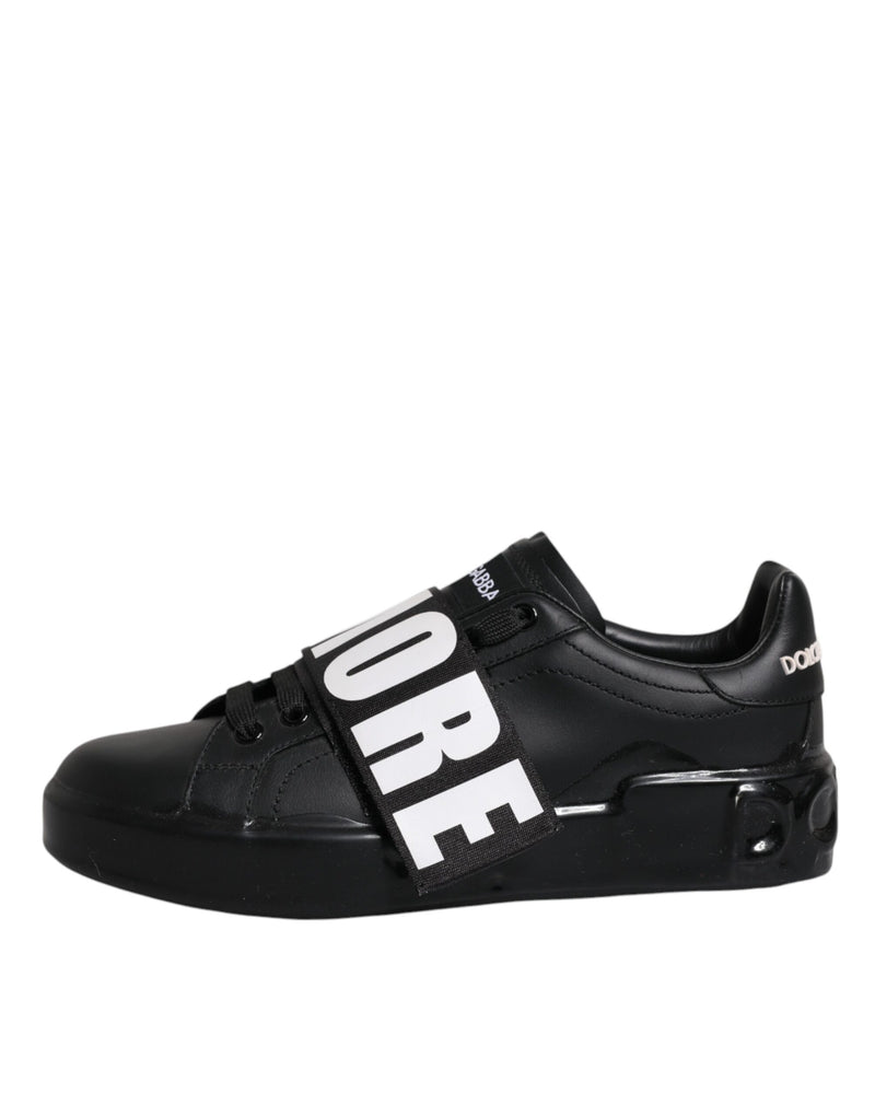 Dolce & Gabbana Black D&G AMORE Low Top Sneakers