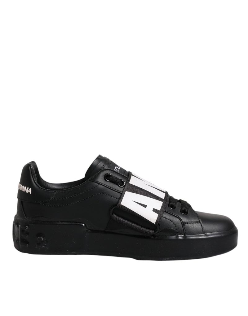 Dolce & Gabbana Black D&G AMORE Low Top Sneakers