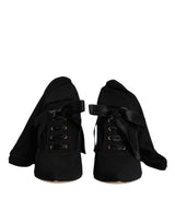 Dolce & Gabbana Black Stiletto Heels Mid Calf Boots