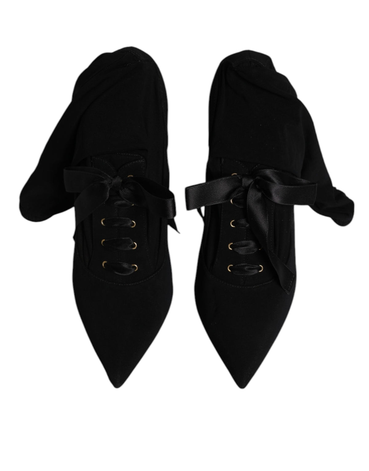 Dolce & Gabbana Black Stiletto Heels Mid Calf Boots