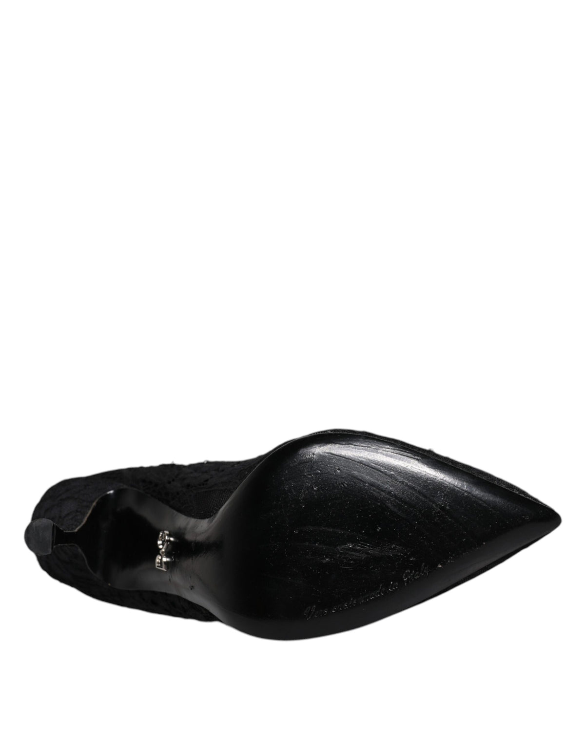 Dolce & Gabbana Black Lace Crystals Mary Jane Pumps
