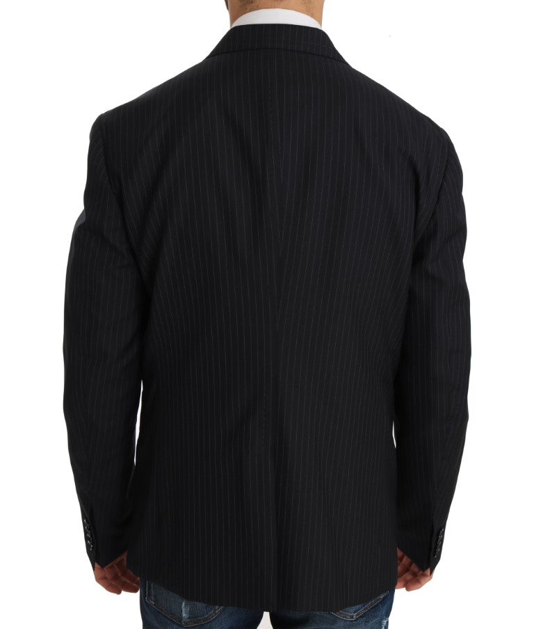 Veste/manteau/blazer slim en laine rayée grise Dolce &amp; Gabbana