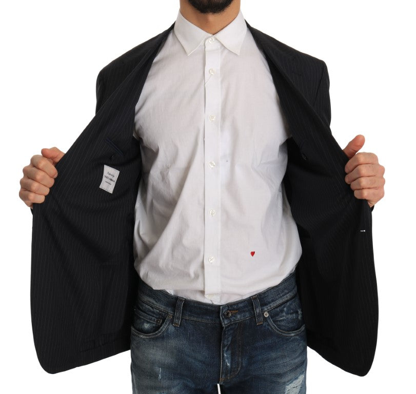 Veste/manteau/blazer slim en laine rayée grise Dolce &amp; Gabbana