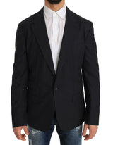 Veste/manteau/blazer slim en laine rayée grise Dolce &amp; Gabbana