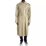 Manteau-trencher en cuir d'agneau beige de Bottega Veneta