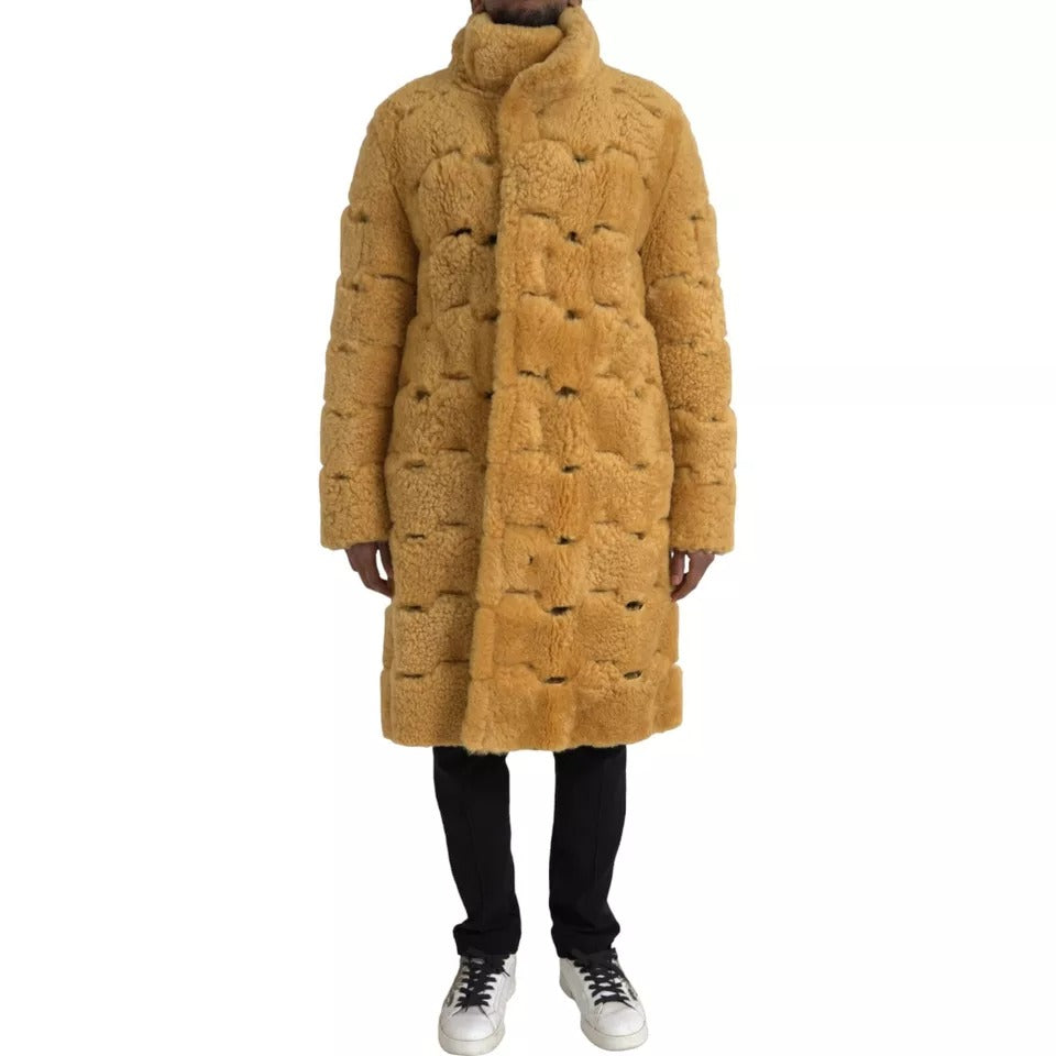 Manteau-veste long en laine jaune Bottega Veneta