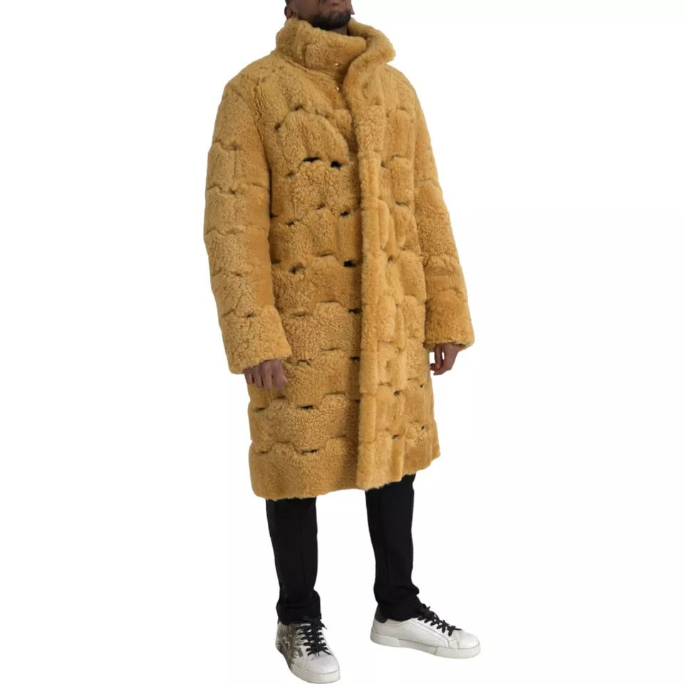 Manteau-veste long en laine jaune Bottega Veneta