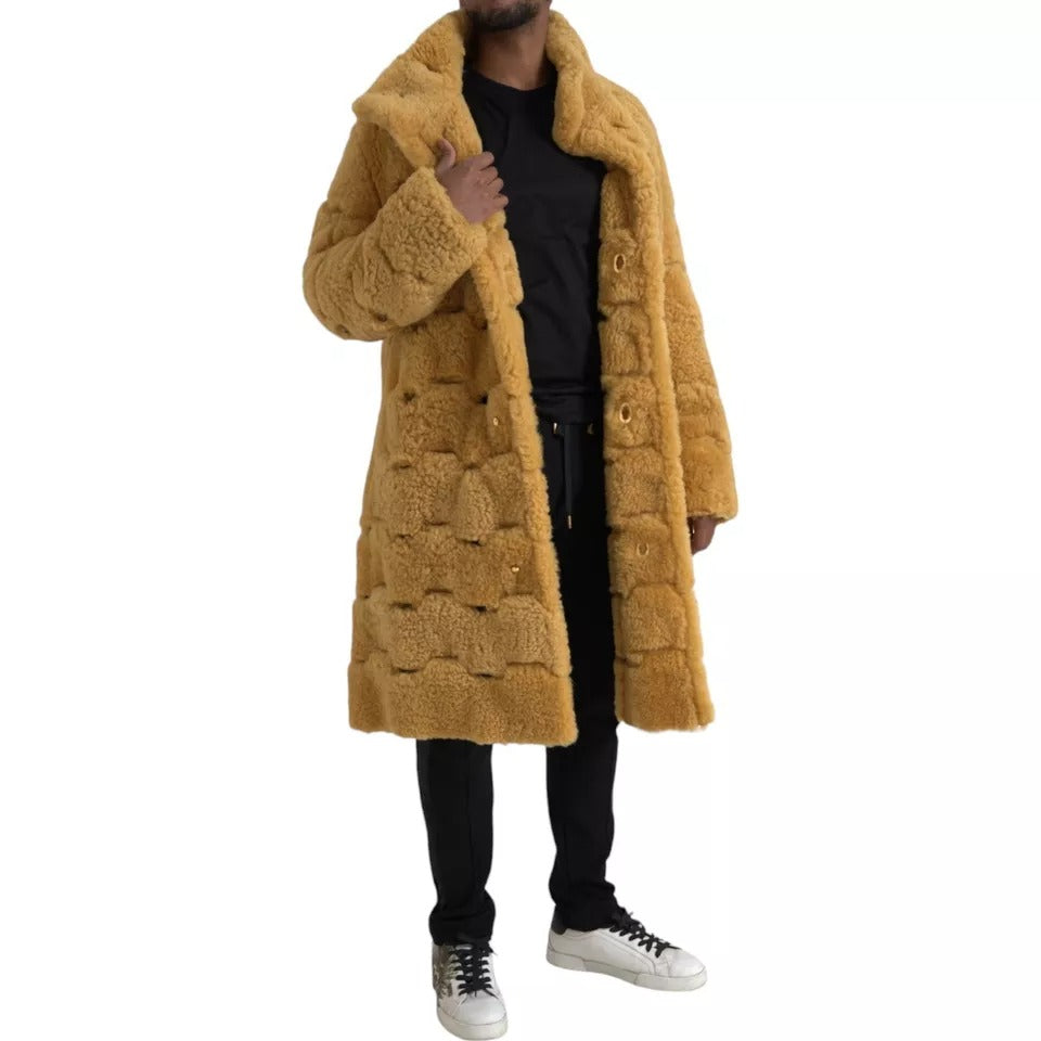 Manteau-veste long en laine jaune Bottega Veneta