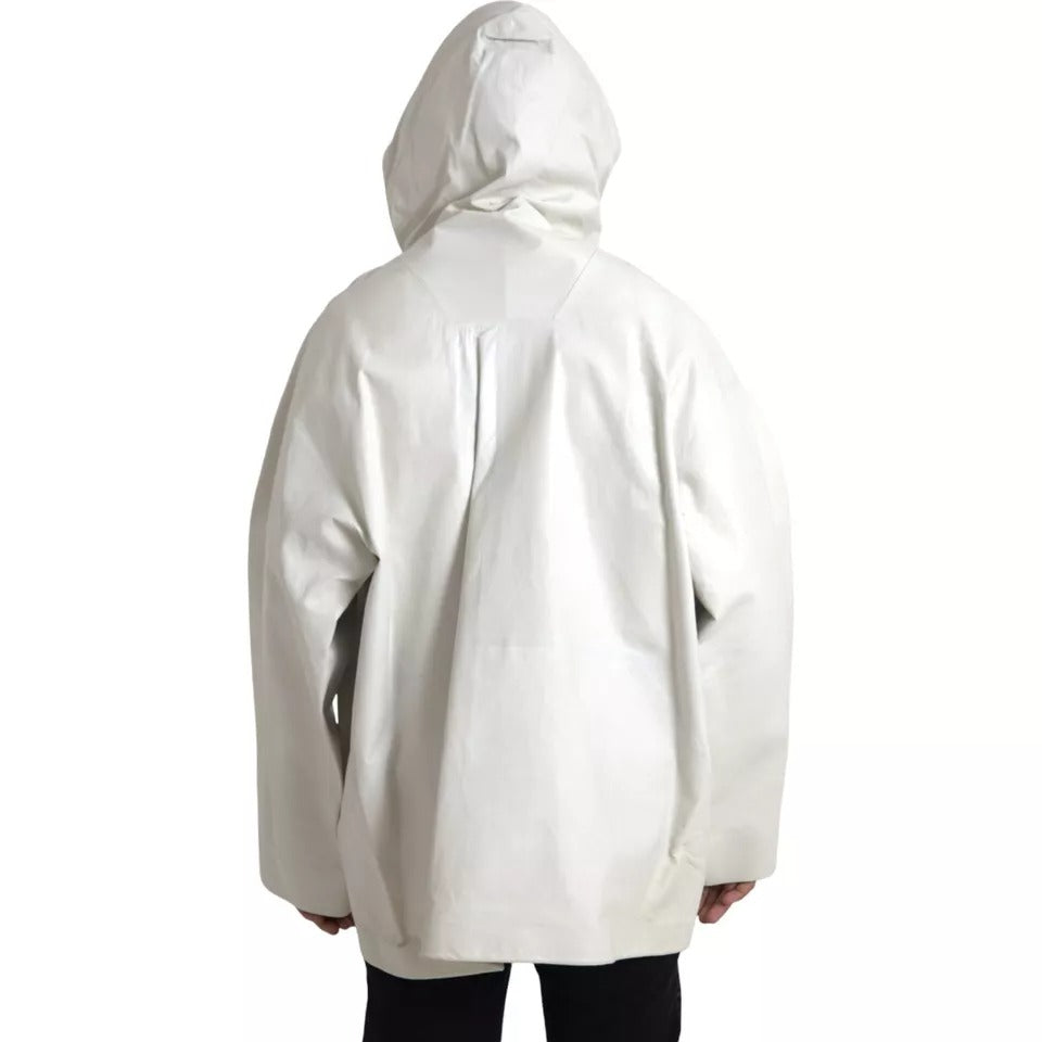 Blouson imperméable en cuir blanc pour homme de Bottega Veneta