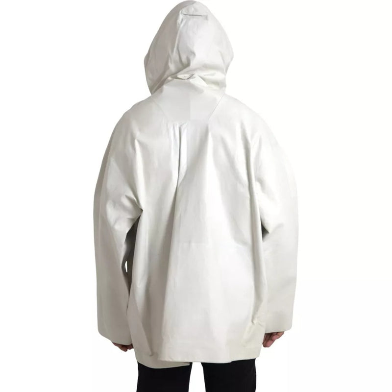 Blouson imperméable en cuir blanc pour homme de Bottega Veneta