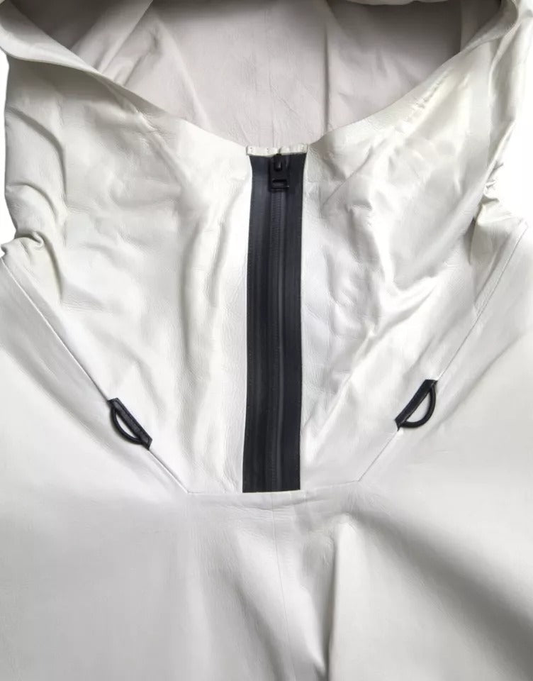 Blouson imperméable en cuir blanc pour homme de Bottega Veneta