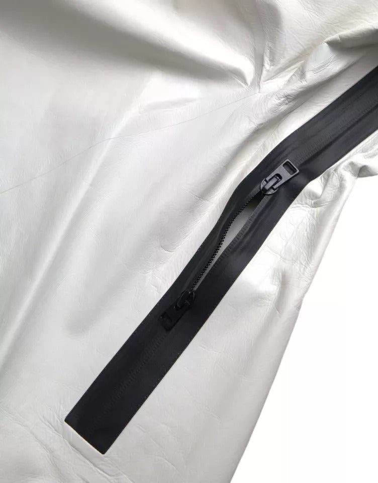 Blouson imperméable en cuir blanc pour homme de Bottega Veneta