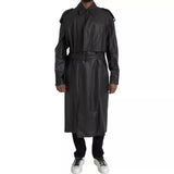 Manteau-pluie en cuir noir pour homme de Bottega Veneta