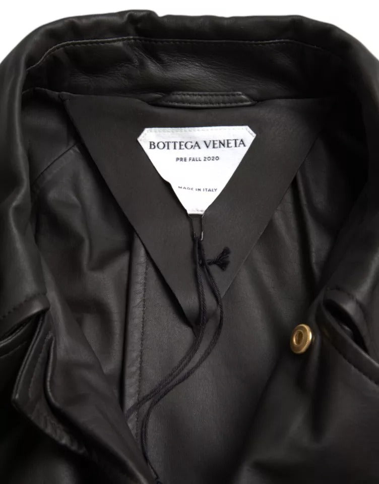 Manteau-pluie en cuir noir pour homme de Bottega Veneta