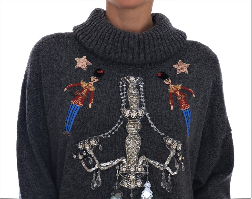 Pull en cachemire gris cristal Dolce &amp; Gabbana Fairy Tale