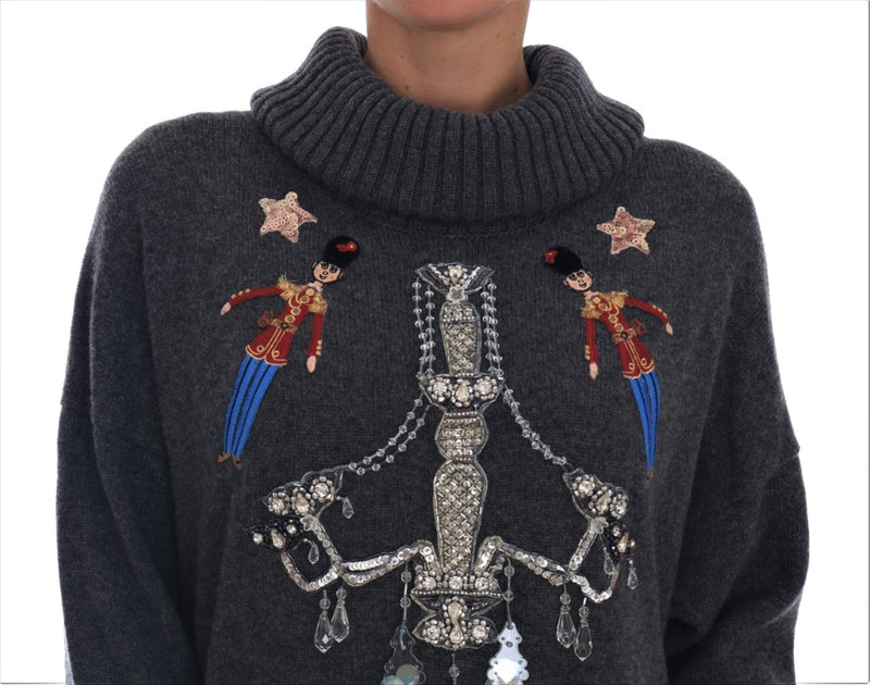 Pull en cachemire gris cristal Dolce &amp; Gabbana Fairy Tale